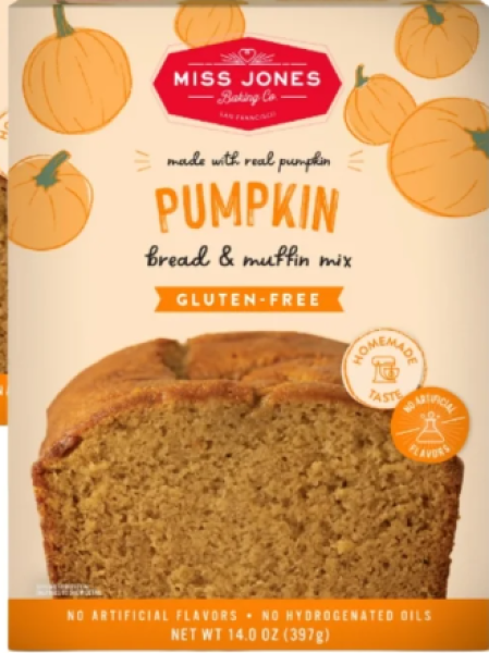 MISS JONES 'Pumpkin' Bread & Muffin Mix made with real Pumpkin Gluten Free 397 gr